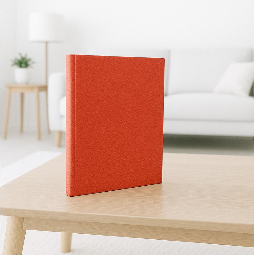 A4 portrait luxury hardcover photobook with premium personalised photo cover and hardcover finish