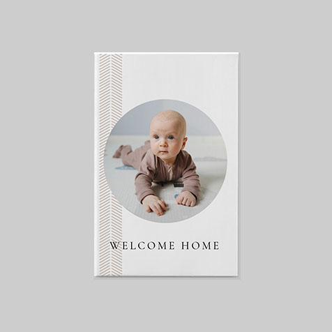 Baby AI Theme A4 portrait personalised softcover photobook with custom baby photos and pastel themed cover design