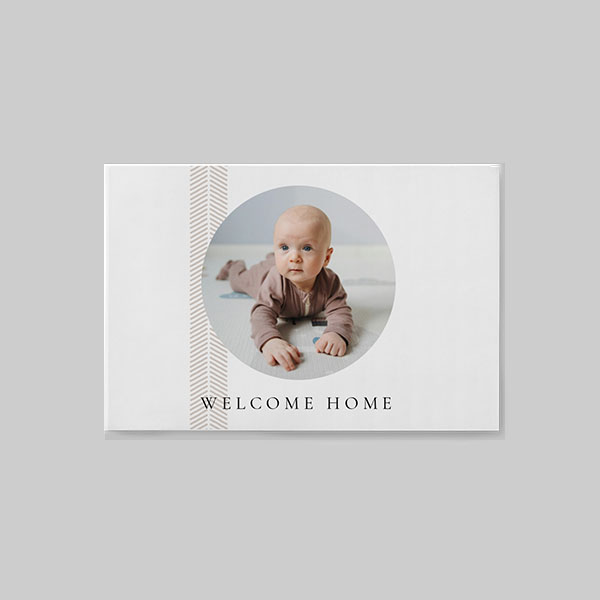 Baby AI Theme A5 landscape personalised softcover photobook with custom baby photos and adorable pastel design