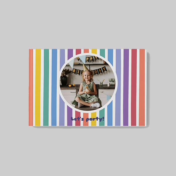 Colourfull AI theme A5 landscape personalised softcover photobook with vibrant colourful design and custom photo pages