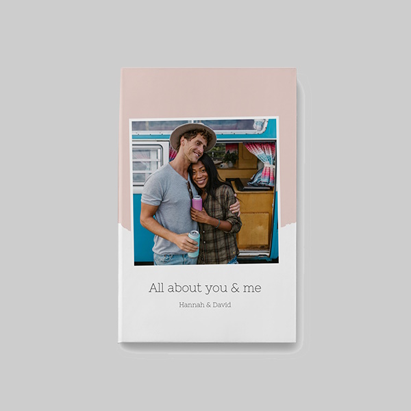 Love Scrapbook AI theme A4 portrait personalised softcover photobook with romantic scrapbook-style design and custom photo pages