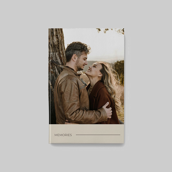 Simple Neutral AI theme A4 portrait personalised softcover photobook with minimal neutral design and custom photo pages
