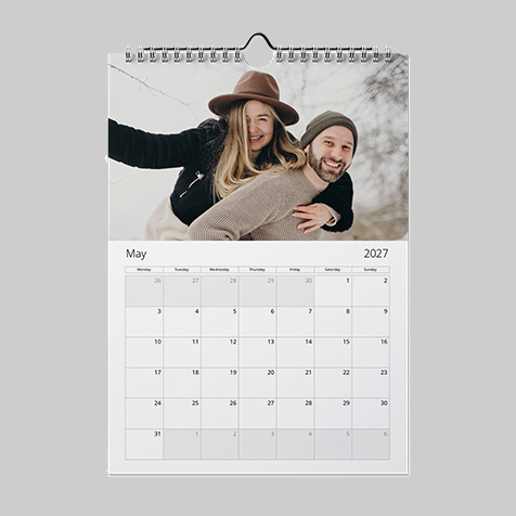 A4 portrait simple themed personalised calendar design