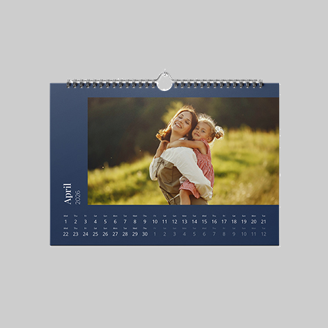 A3 landscape panoramic modern themed personalised calendar design