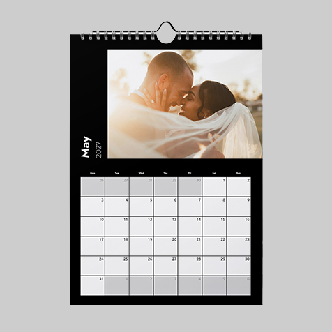 A3 portrait modern crest themed personalised calendar design