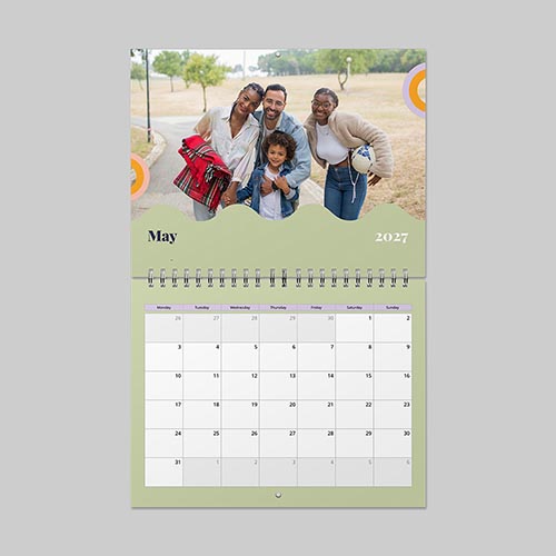 A4 landscape fun themed personalised calendar with custom design pages