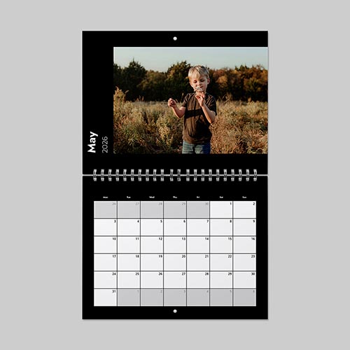 A4 landscape modern crest themed personalised calendar design