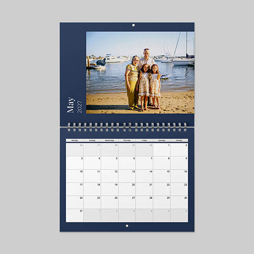 A4 landscape modern themed personalised calendar design