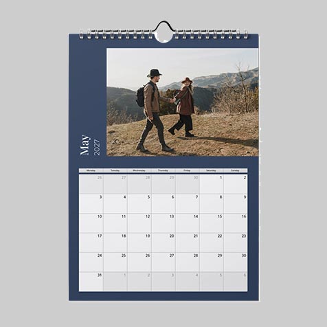 A4 portrait modern themed personalised calendar design