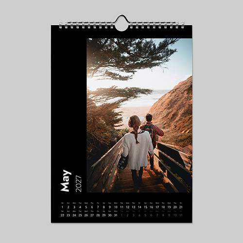 A4 portrait panoramic modern crest themed personalised calendar design