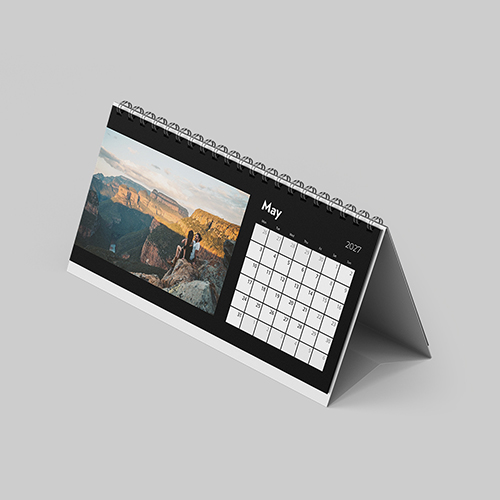 Desktop landscape modern crest themed personalised calendar design