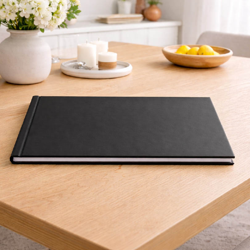 A3 landscape lay-flat standard hardcover photobook with photographic print finish and flat opening panoramic spread