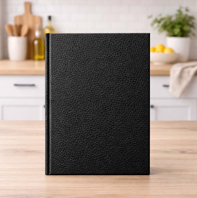 A4 portrait lay-flat luxury hardcover photobook with digital print finish and flat opening panoramic spread