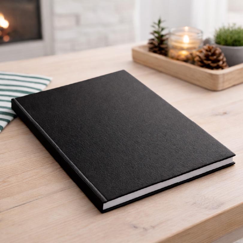 A4 portrait lay-flat standard hardcover photobook with digital print finish and flat opening panoramic spread