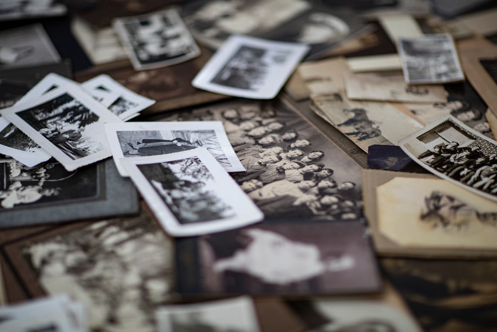 Scanned vintage family photographs arranged for creating a custom Photo2Print photobook