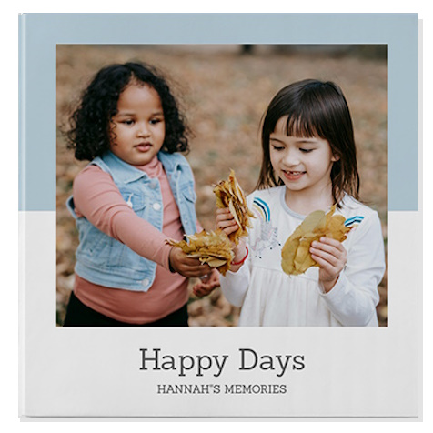 AI themed photobooks with a pastel blue theme, featuring personalised photo albums designed with soft blue tones for gentle and modern memory keeping.