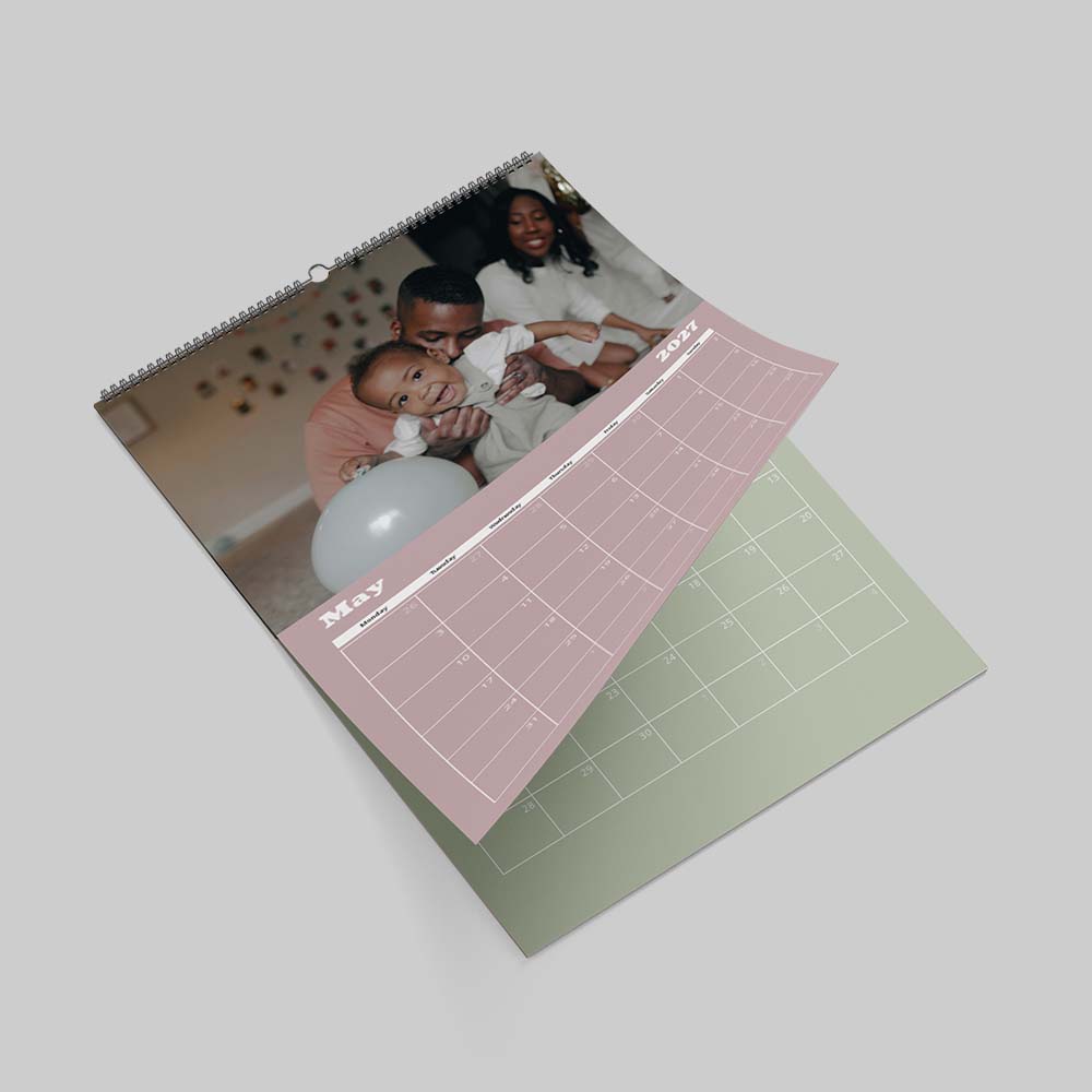 Boho Themed Photo Calendar Collection Personalised boho themed calendar collection with custom family photos and earthy modern design