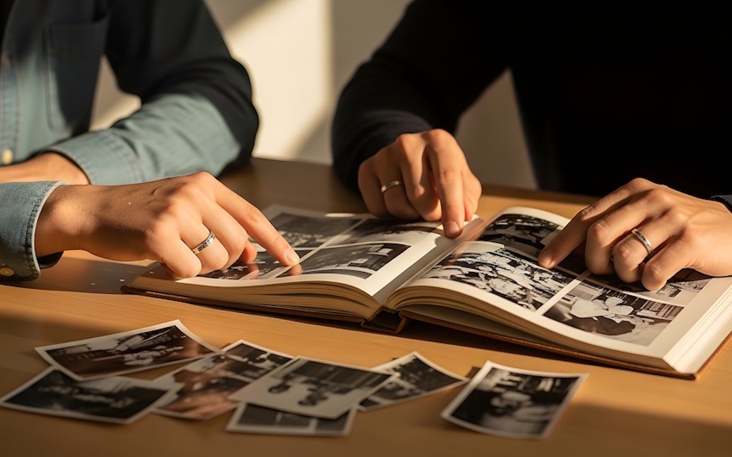 Scanned vintage photographs used to create a custom Photo2Print photobook