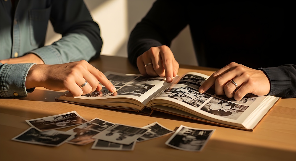 Scanned vintage photographs used to create a custom Photo2Print photobook