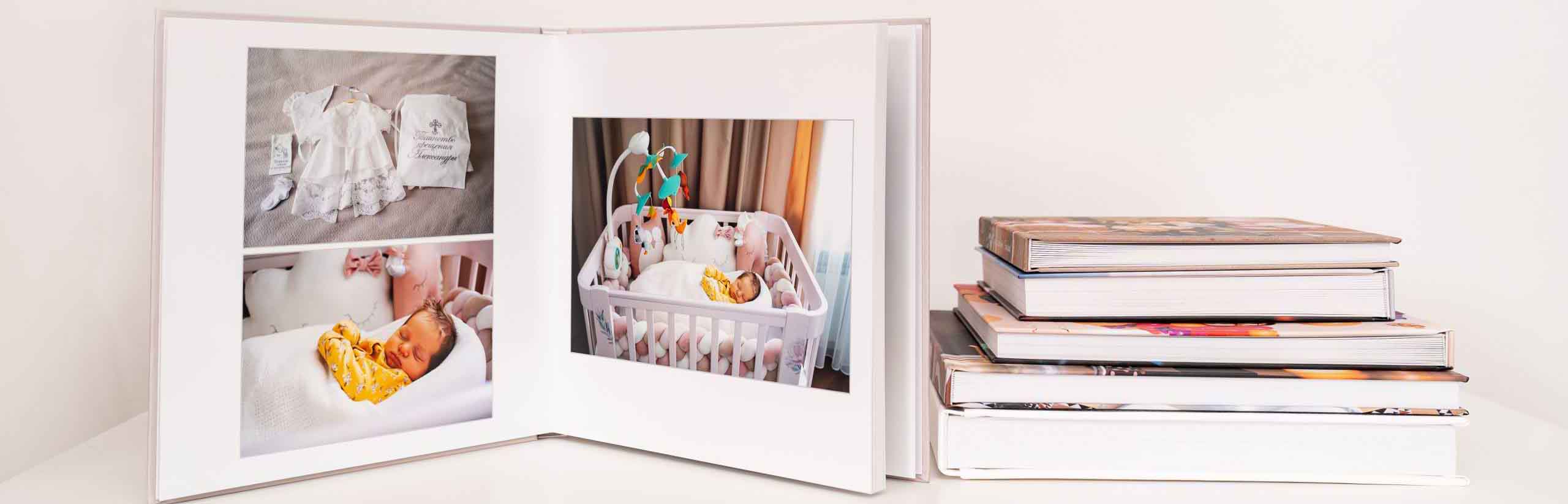 Collection of premium Square Layflat Photobooks with personalised covers and seamless layflat page spreads for weddings, travel and family memories.